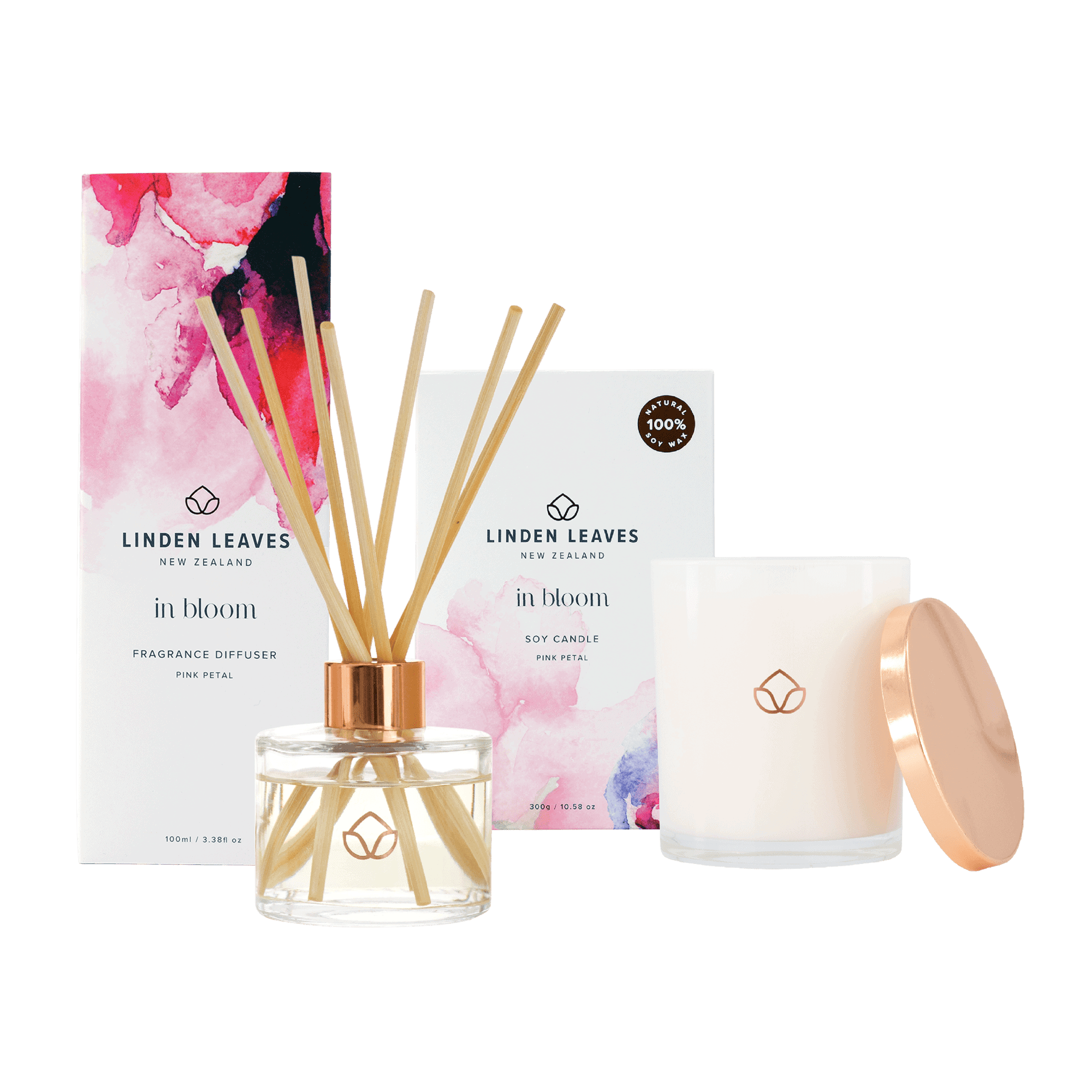 핑크 페탈 향초 및 디퓨저